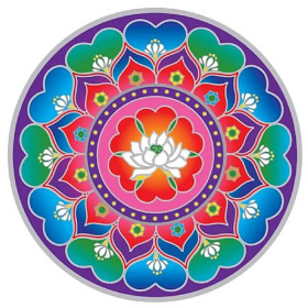 Adhésif fenêtre  “Lotus Heart Mandala” -- 14 cm