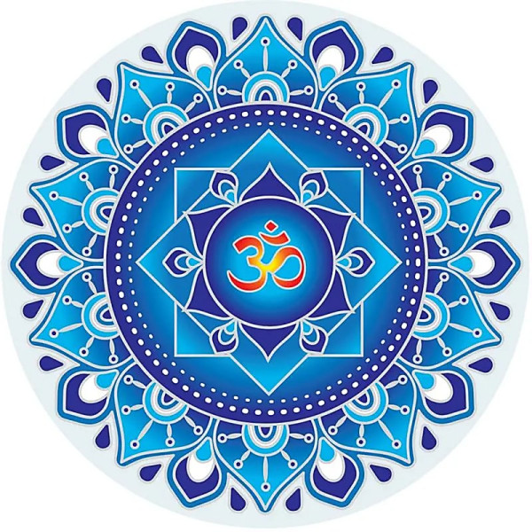 Adhésif fenêtre Blue Om Mandala -- 14 cm