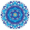 Adhésif fenêtre Blue Om Mandala -- 14 cm