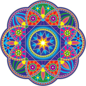 Adhésif fenêtre Sunburst Mandala -- 13,5 cm