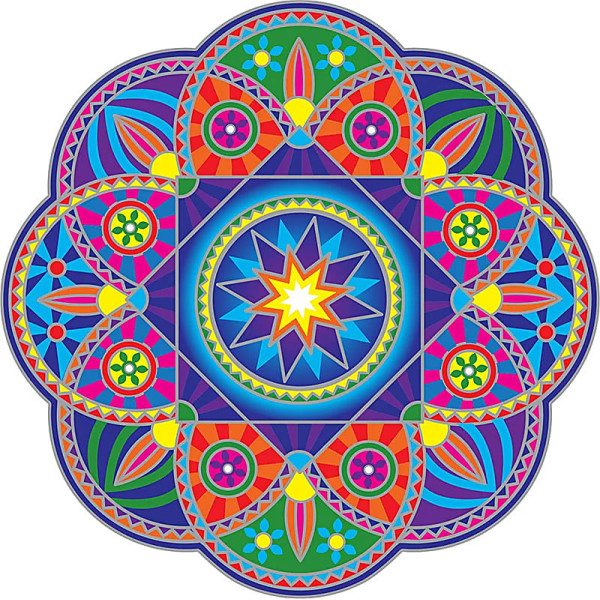 Adhésif fenêtre Sunburst Mandala -- 13,5 cm