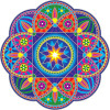 Adhésif fenêtre Sunburst Mandala -- 13,5 cm