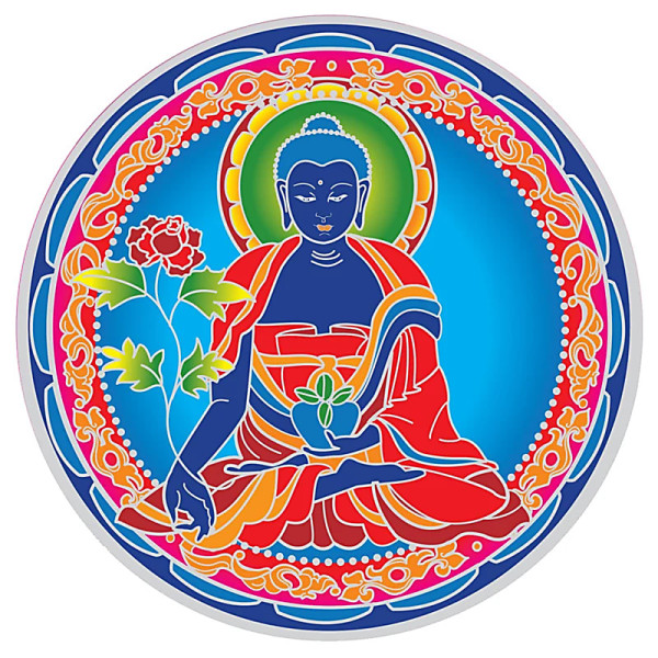Adhésifs fenêtre mandala Bouddha Médecine  -- 15cm