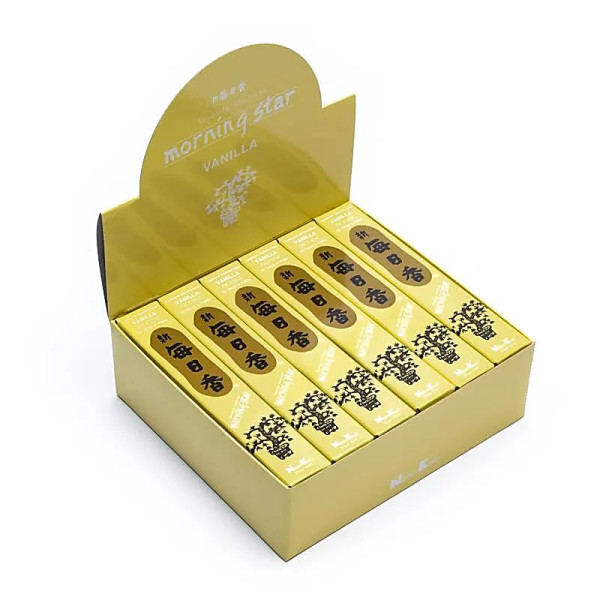Emballé par 12, Encens Morning Star Vanille -- 20 g