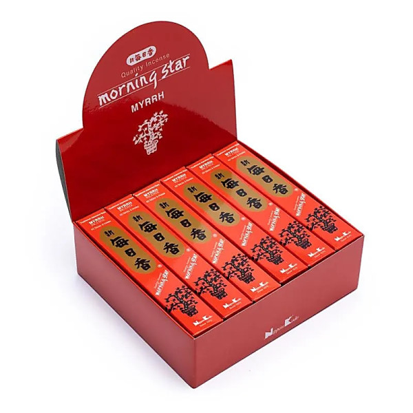 Emballé par 12, Encens Morning star - Myrrh -- 20 g