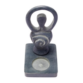 Bougeoir Divinité en pierre Ollaire -- 11 cm