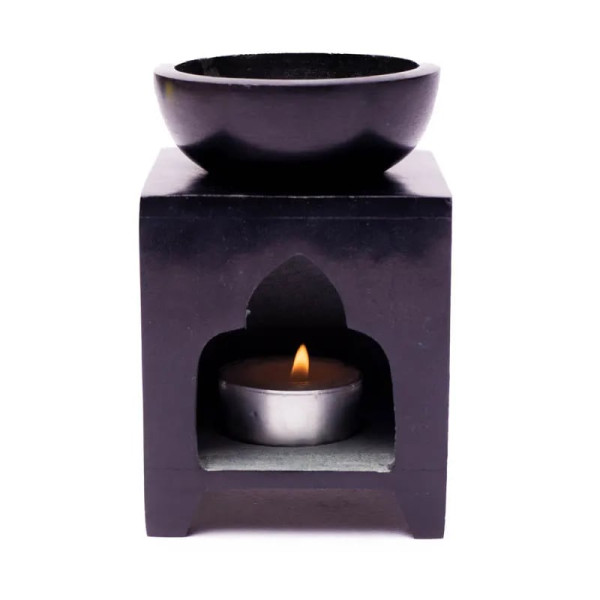 Brûle-Parfum en pierre à savon Fleur de Vie -- 11 cm