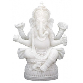 Ganesh blanc statuette -- 17 cm
