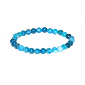 Agate bleu lignée facette 6mm