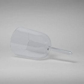 Bol chantant de cristal avec manche note SOL + houssee -- 17.5 cm