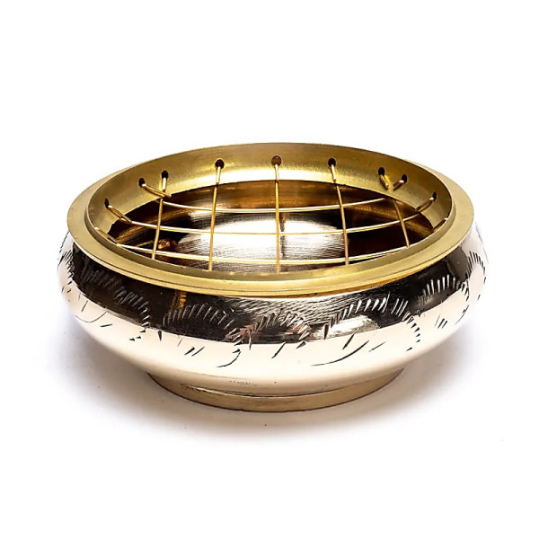 Brûle encens en laiton -- 7.5x3 cm