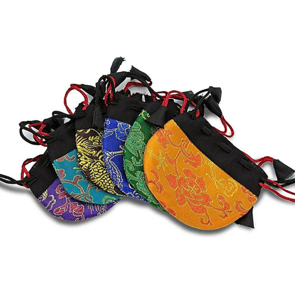 Emballé par 6, Bourses  Pendules en brocart 6 assorties -- 7x7 cm