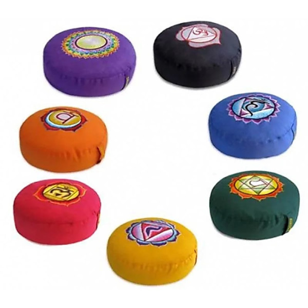 Coussins de méditation SET 1 de 7 couleurs Chakra brodés --  ±16730 g