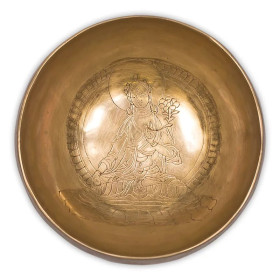 Bol Tibétain Bouddha Tara blanche -- 400-600 g； 13 cm