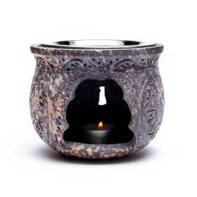 Encensoir -lampe aromatique pierre à savon -- 1500 g； 14 cm