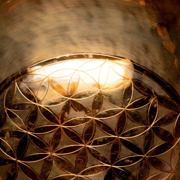 Bol Chantant Tibet. Fleur de Vie guérison -- 900-1050 g； 20 cm