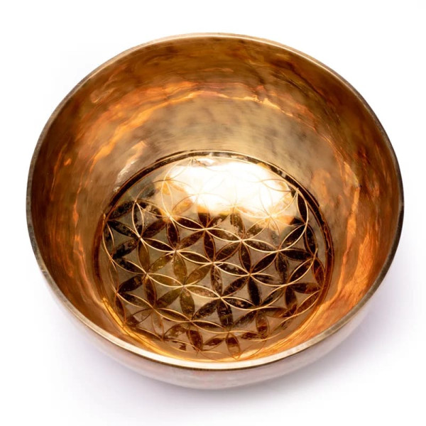 Bol Chantant Tibet Fleur de Vie guérison -- 1200-1400 g； 22