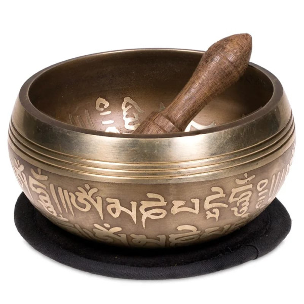 Bol chantant Om SET cadeau noir -- 300 g； 10 cm