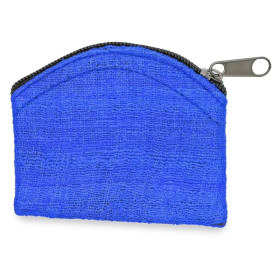 Emballé par 6, Pochettes soie sauvage zippées couleurs variées -- 7x5 cm