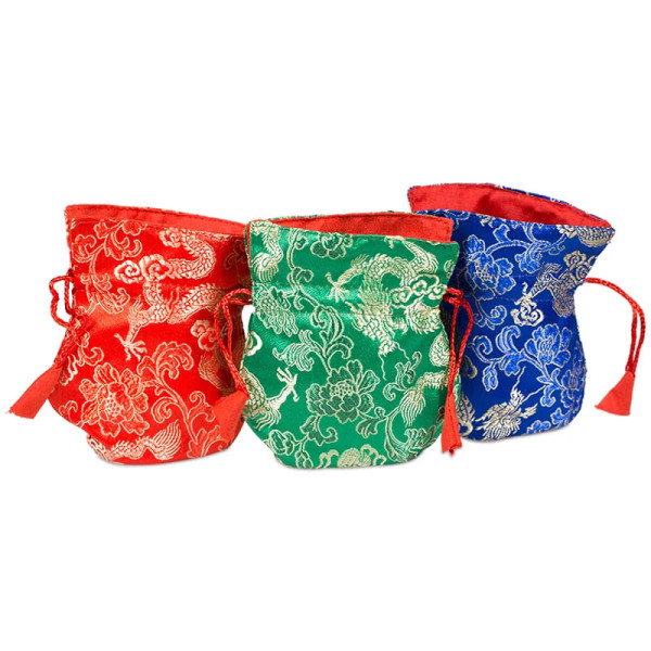 Emballé par 6, Bourses Ã  mala Brocart assorties -- 11.5x9 cm