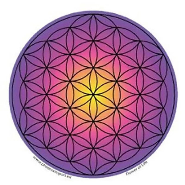 Emballé par 3, Adhésif verre/fenÃªtre Fleur de vie -- 10.5 cm