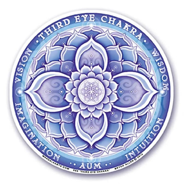 Adhésif fenêtre 6ème chakra (Ajña) -- 10.5 cm