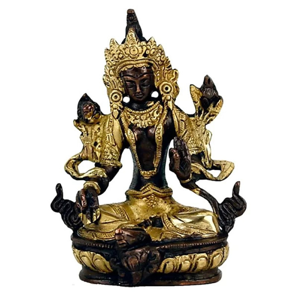 Tara Verte statuette laiton bicolore -- 624 g； 13 cm