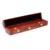 Emballé par 2, BoÃ®te brÃ»le encens en bois sculpté + étoiles -- 30 cm