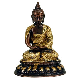 Bouddha Amithaba statue bicolore -- 1150 g； 15 cm