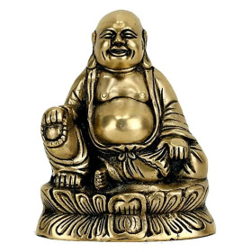 Bouddha Maitreya souriant statue -- 860 g； 13 cm