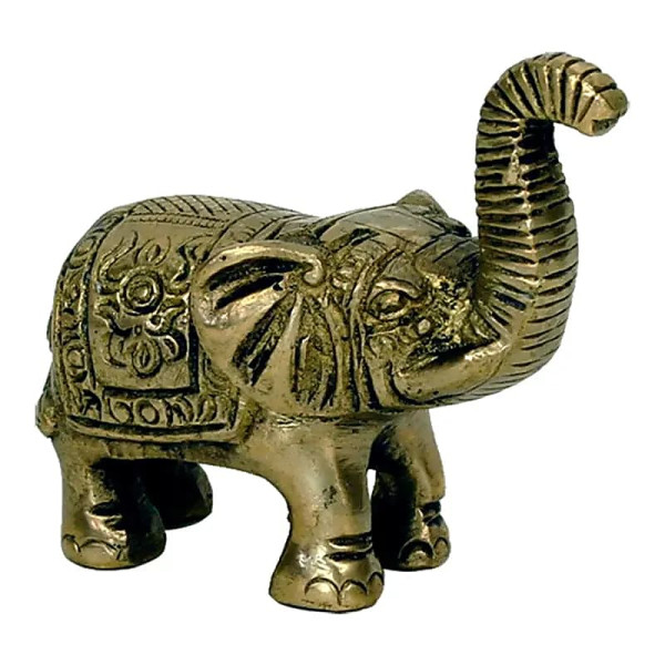 Mini statuette Eléphant laiton -- 185 g； 7x7.5 cm