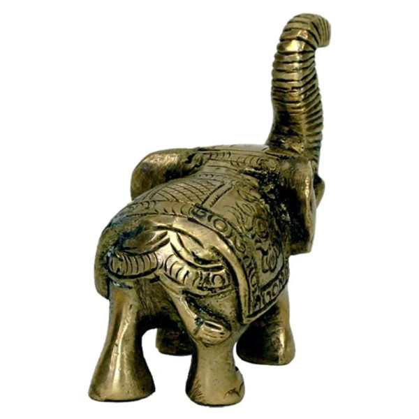 Mini statuette Eléphant laiton -- 185 g； 7x7.5 cm