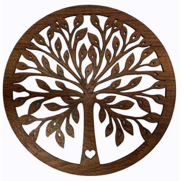 Panneau aimanté en bois Arbre de vie et Coeur