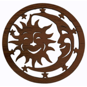 Panneau aimanté en bois Soleil et Lune