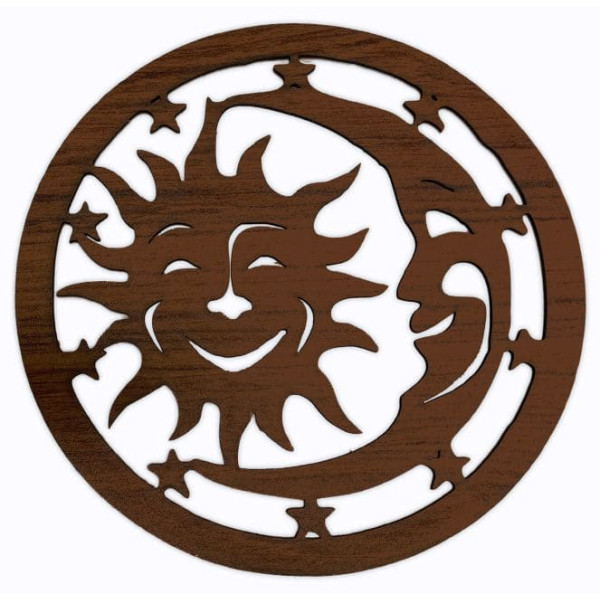 Panneau aimanté en bois Soleil et Lune
