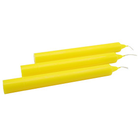 Bougie Teintée Masse 22cm - Jaune Vif
