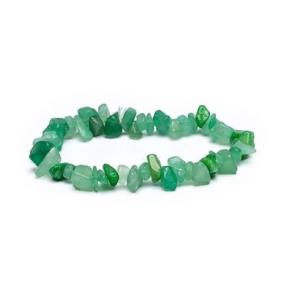 Bracelet Chips d'aventurine verte élastique -- ±0.7 cm