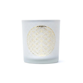 Photophore givré/métallique Fleur de Vie -- 7,3x8 cm