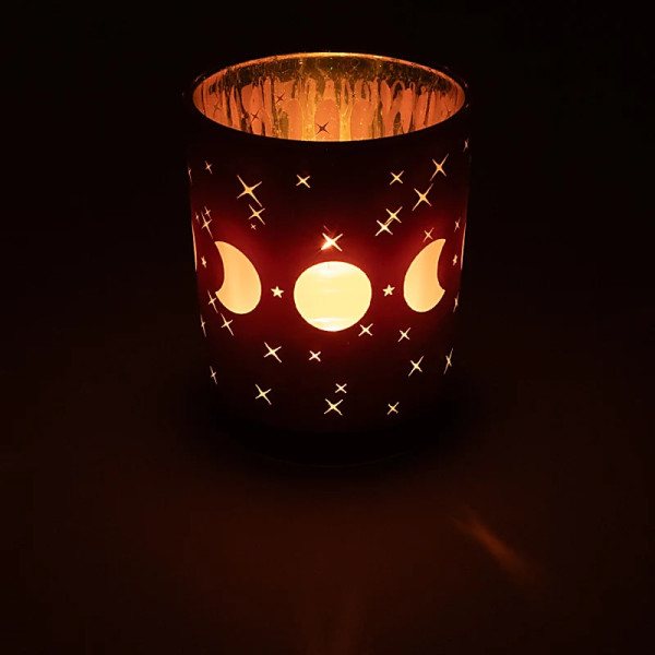 Bougeoir phases lunaires -- 10x12,5 cm