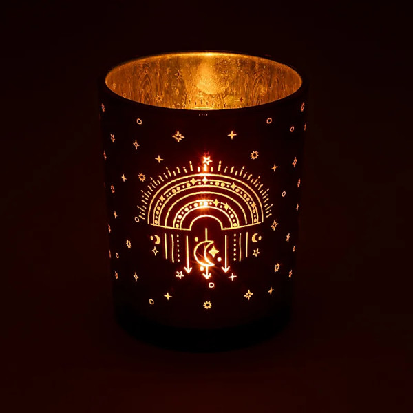 Photophore métallique Arc-en-ciel -- 10x12,5 cm