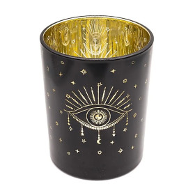 Photophore métallique Œil de la Providence -- 10x12,5 cm