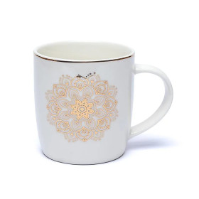 Tasse Infuseur à Thé Mandala blanc --  ±400 ml