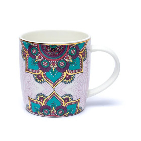 Tasse à thé infuseur Mandala turquoise --  ±400 ml
