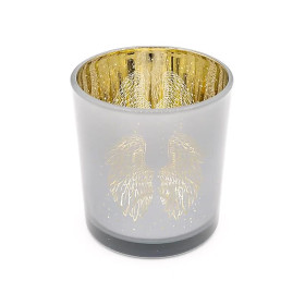 Photophore métallique Ailes d’ange -- 7,3x8 cm