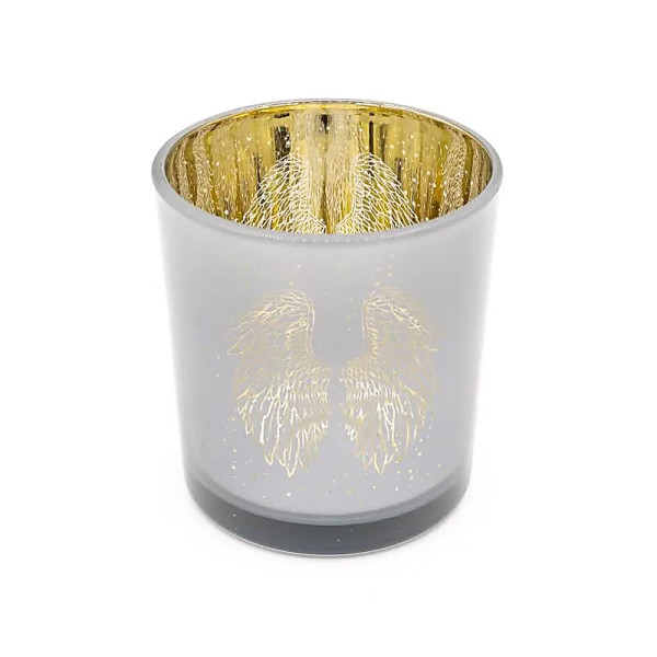 Photophore métallique Ailes d’ange -- 7,3x8 cm