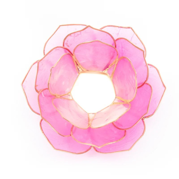 Lumière dámbiance pétale Lotus rose bordure or -- 13.5 cm