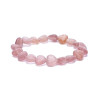 Bracelet coeurs de quartz fraise élastique -- 10mm
