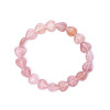 Bracelet coeurs de quartz fraise élastique -- 10mm