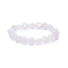 Bracelet coeurs de quartz rose élastique -- 10mm