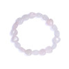 Bracelet coeurs de quartz rose élastique -- 10mm